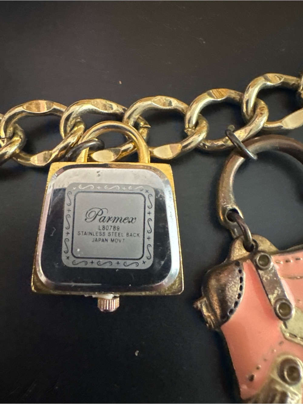 Vintage Y2K Purse Charm Bracelet Parmex Watch McBling Coquette Rare